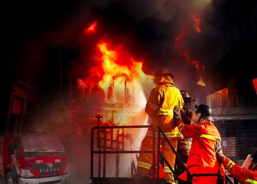 मंजिला इमारत में आग लगने से