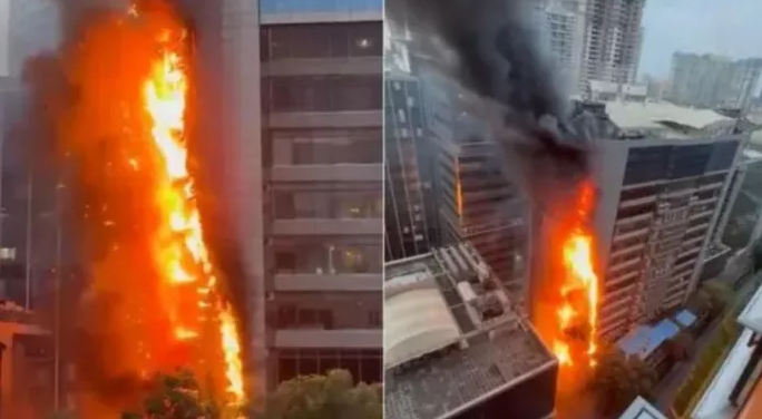 मुंबई के टाइम्स टावर में लगी भीषण आग