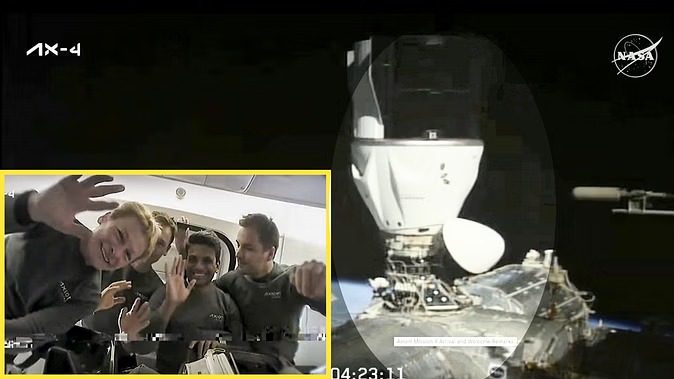 28 घंटे सफर करके इंटरनेशनल स्पेस स्टेशन पहुंचे शुभांशु, रचा इतिहास